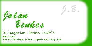 jolan benkes business card